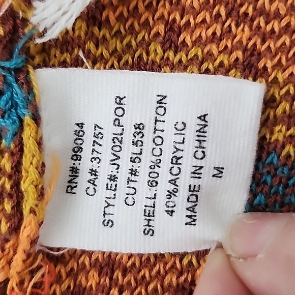 BILLABONG SOUTHWESTERN OPEN SWEATER JACKET SIZE MEDIUM - Picture 9 of 11